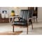 Baxton Studio Nikko Mid-century Black Faux Leather Wooden Lounge Chair 121-6744 - alternate 4